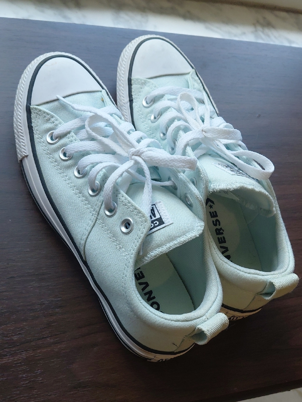 Converse All Star Low Top Sneakers in Mint Green and White